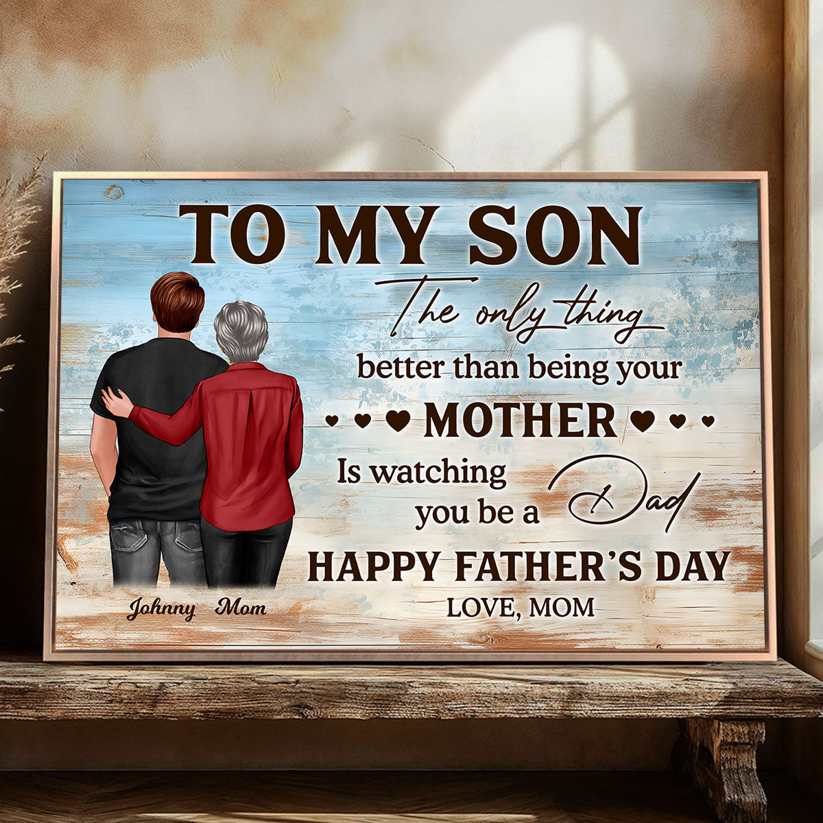 To My Son Happy Father's Day Personalized Poster, Heartfelt 2025 Father's Day Gift For Son