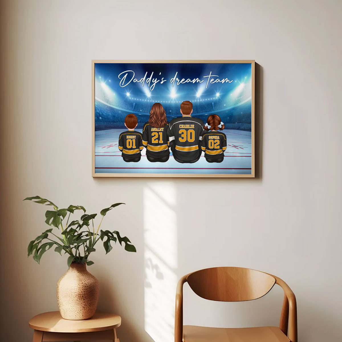 Hockey Team Personalized Poster, Gift For Family, Father's Day Gift for Dad, Grandpa, Husband