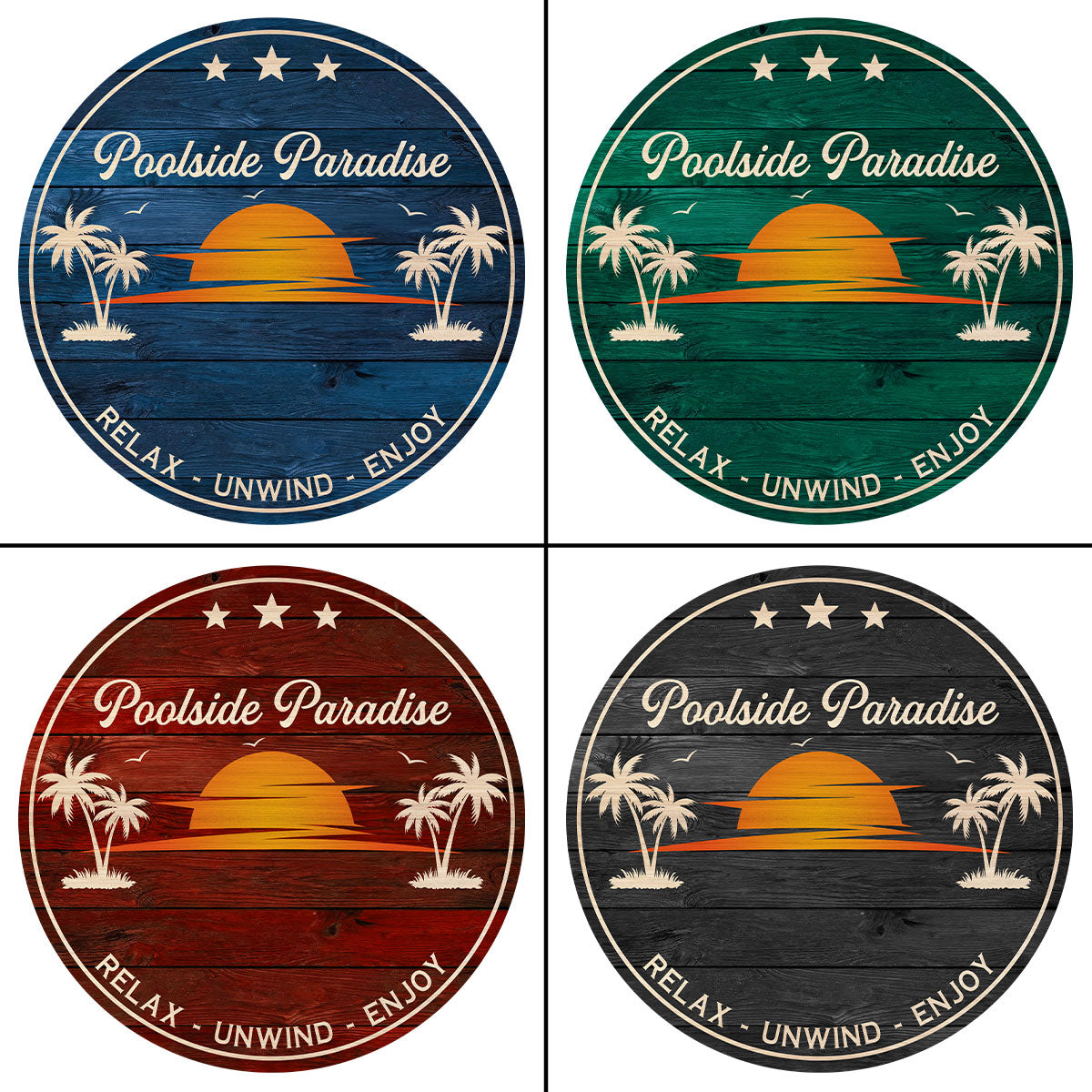 Poolside Paradise Couple Sitting Personalized Wood Sign, Summer Decor, Perfect for Bar, Pool Deck, Beach House, Backyard Walls