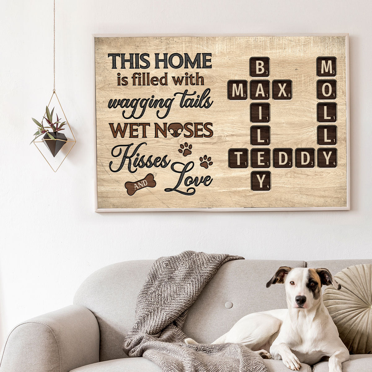 Pet Lover Home Decor Home With Paw Prints Crossword Puzzle Art Personalized Poster