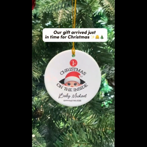 Personalized Baby's First Christmas On the Inside Ornament, Custom Pregnancy Reveal Ornament, New Year Gift For Expecting Parents