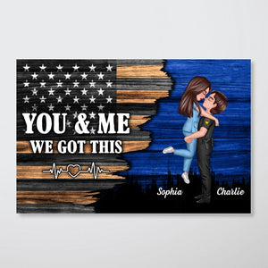 Hero Couple Nation Flag Gift by Occupation For Her, For Him Personalized Poster, Anniversary Gift for Couple