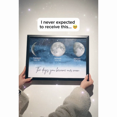 Starry Night The Day You Became DAD Birth Moon Phase Personalized Poster, Heartfelt Father's Day Gift For Dad, Husband