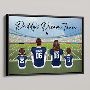 American Football DAD GRANDPA Dream Team Personalized Poster, Unique 2025 Father's Day Gift For Dad, For Grandpa, For Husband