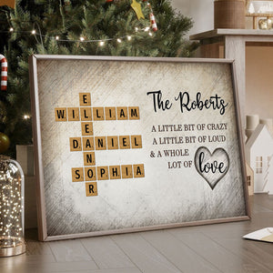 Family Whole Lot Of Love Crossword Puzzle Art - Captured In A Moment, Cherished For A Lifetime Personalized Poster, Unique & Meaningful Gift For Family