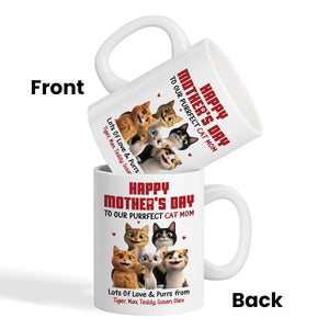 To Our Perfect Cat Mom Adorable Cartoon Cats Personalized Mug, Unique Gifts For Cat Moms