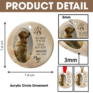 Christmas Pet Memorial No Longer By My Side Forever In My Heart Ceramic Ornament