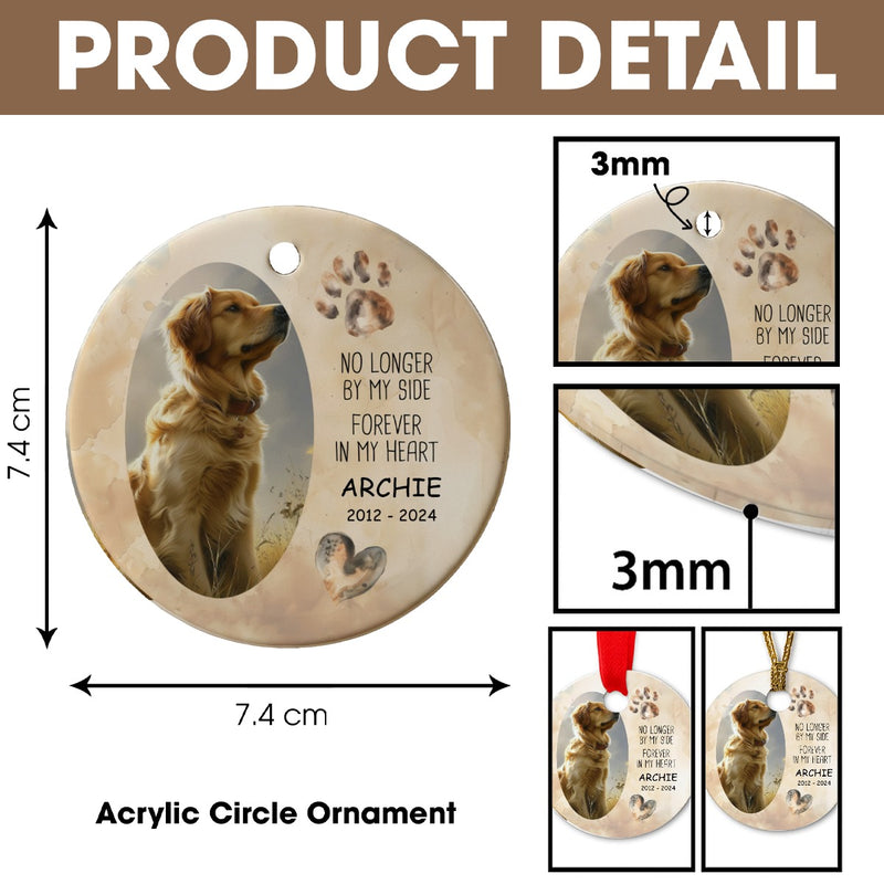 Christmas Pet Memorial No Longer By My Side Forever In My Heart Ceramic Ornament