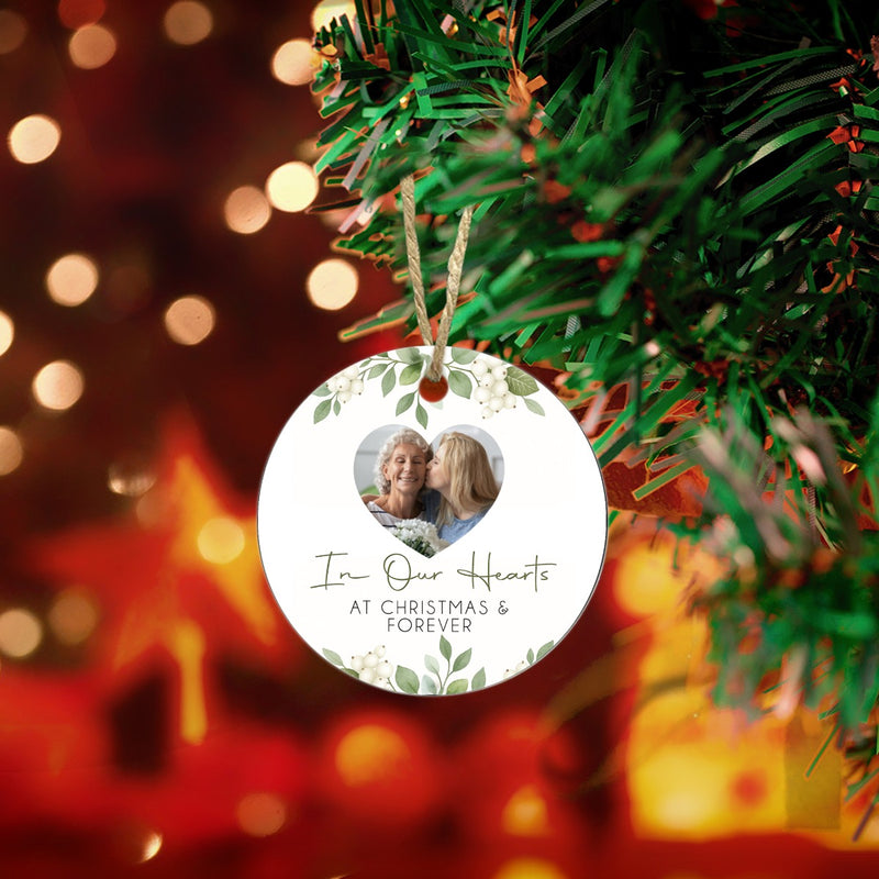 Floral In Our Hearts Memorial Ceramic Ornament