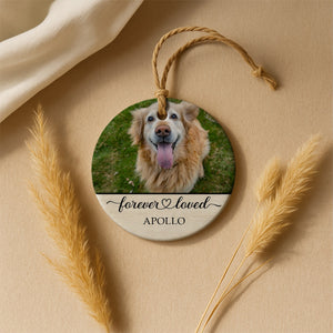 Forever Loved Dog Memorial Ceramic Ornament