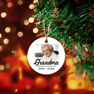 Personalized Memorial Ornament, Grandma Loss Acrylic Ornament, Grandma Remembrance Ceramic Ornament