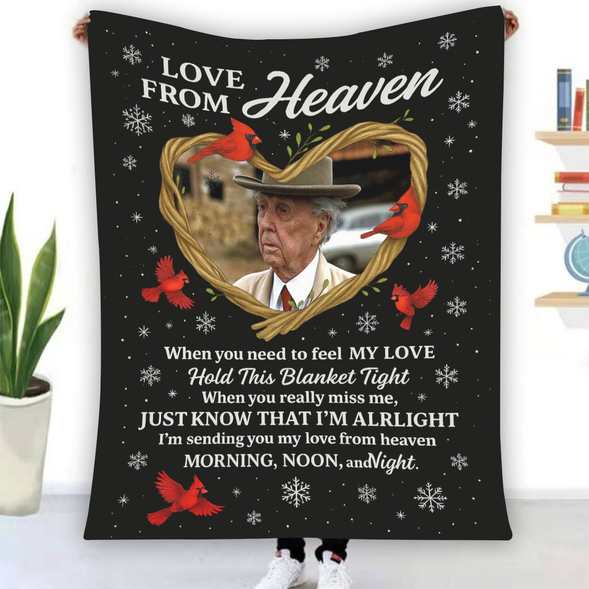 Love From Heaven - Personalized Photo Memorial Blanket