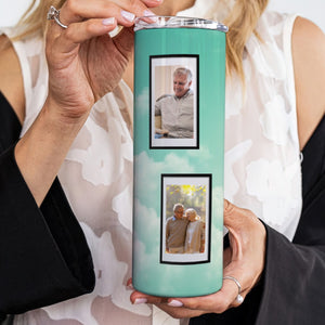 Green Photo Memorial Design Skinny Tumbler 20oz