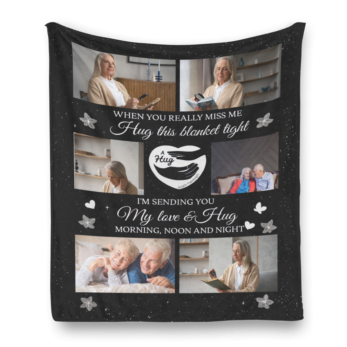 A Hug From Heaven Memorial Gift, Personalized Memorial Dad Blanket