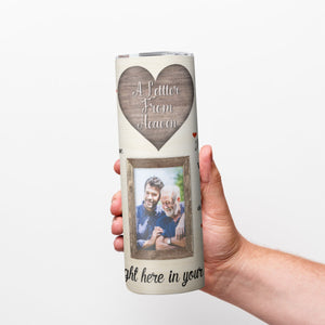 A Letter From Heaven Memorial - Personalized 20 oz Skinny Tumbler With Sliding Lid