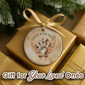 Christmas Pet Memorial Forever In Our Hearts Ceramic Ornament