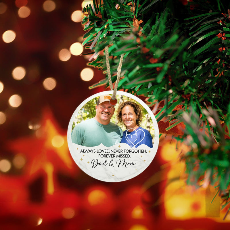 Always Loved And Never Forgotten Parents Memorial Ceramic Ornament