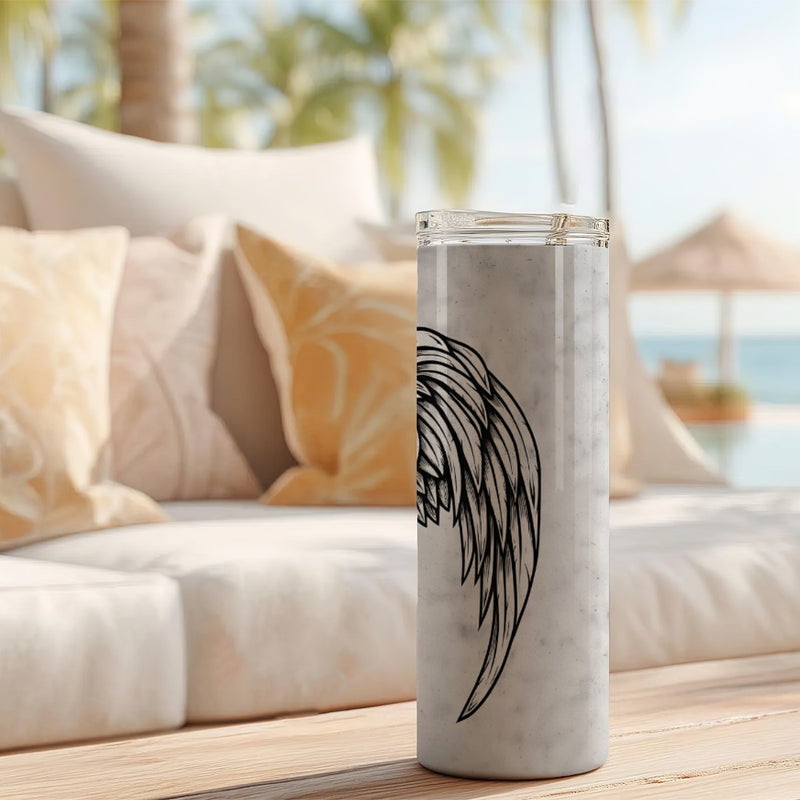 Angel Wings God Has You In His Arms Skinny Tumbler 20oz