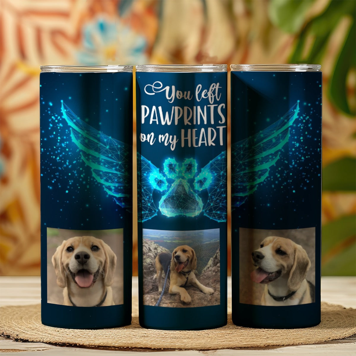You Left Pawprints On My Heart Pet Memorial Skinny Tumbler 20oz