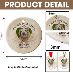 Christmas Pet Memorial Custom Photo Forever In Our Hearts Ceramic Ornament
