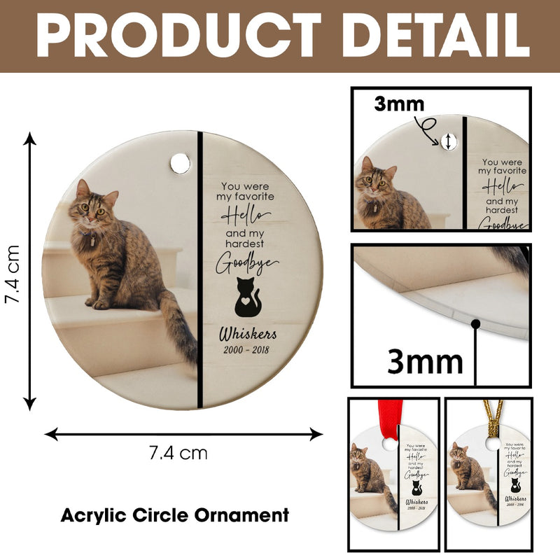 Memorial Cat Add Photo Pet Canadian Ceramic Ornament
