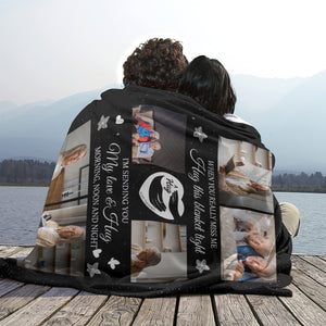A Hug From Heaven Memorial Gift - Personalized Memory Photo Blanket