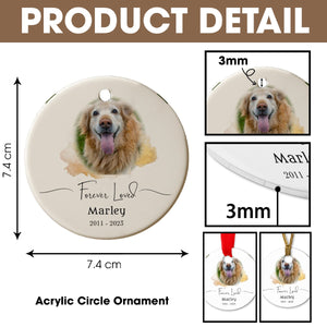 Watercolor Pet Memorial Add Photo Ceramic Ornament