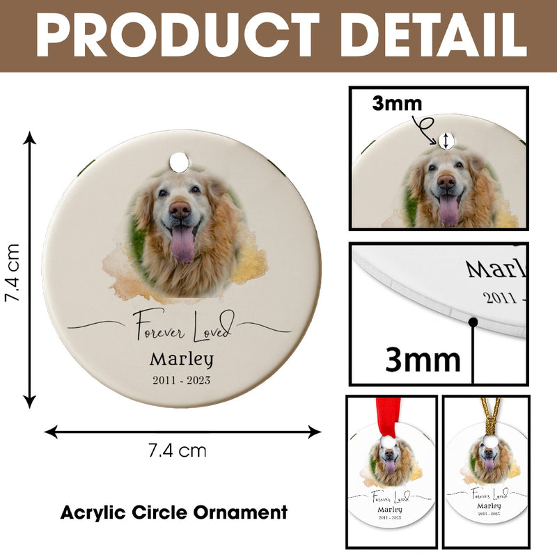 Watercolor Pet Memorial Add Photo Ceramic Ornament