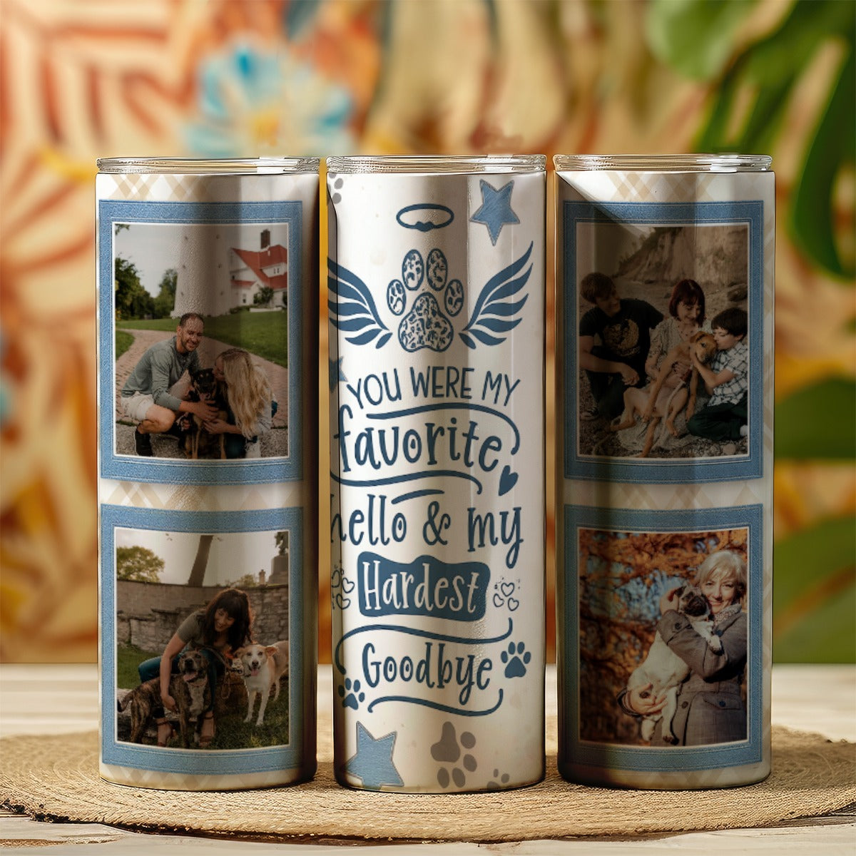 Dog Memorial Photo Skinny Tumbler 20oz