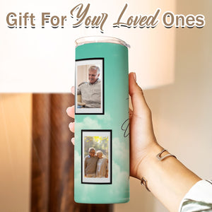 Green Photo Memorial Design Skinny Tumbler 20oz
