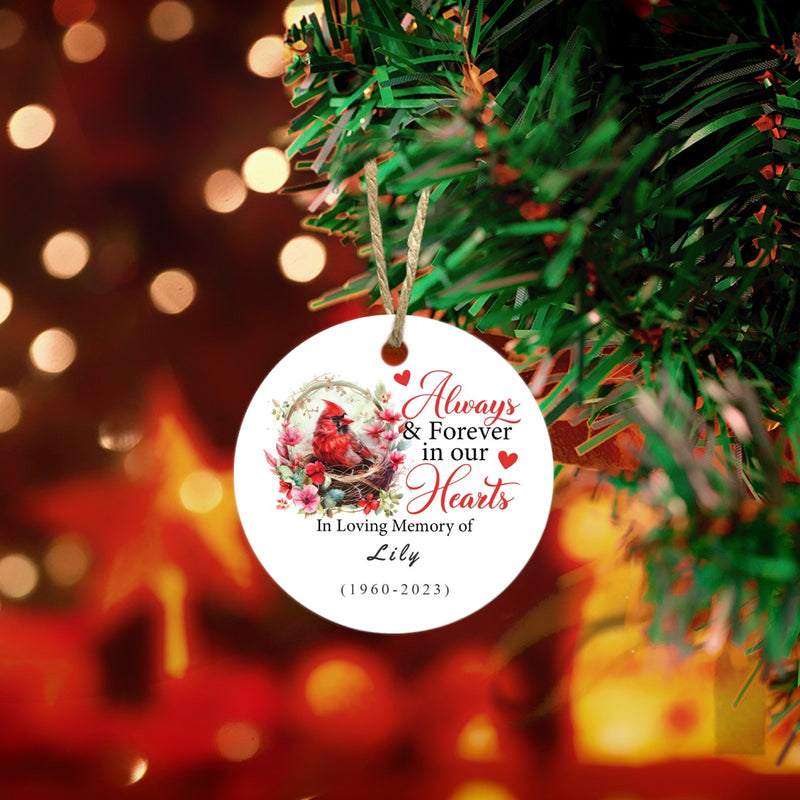 Always In Our Hearts - Personalized Ceramic Ornament