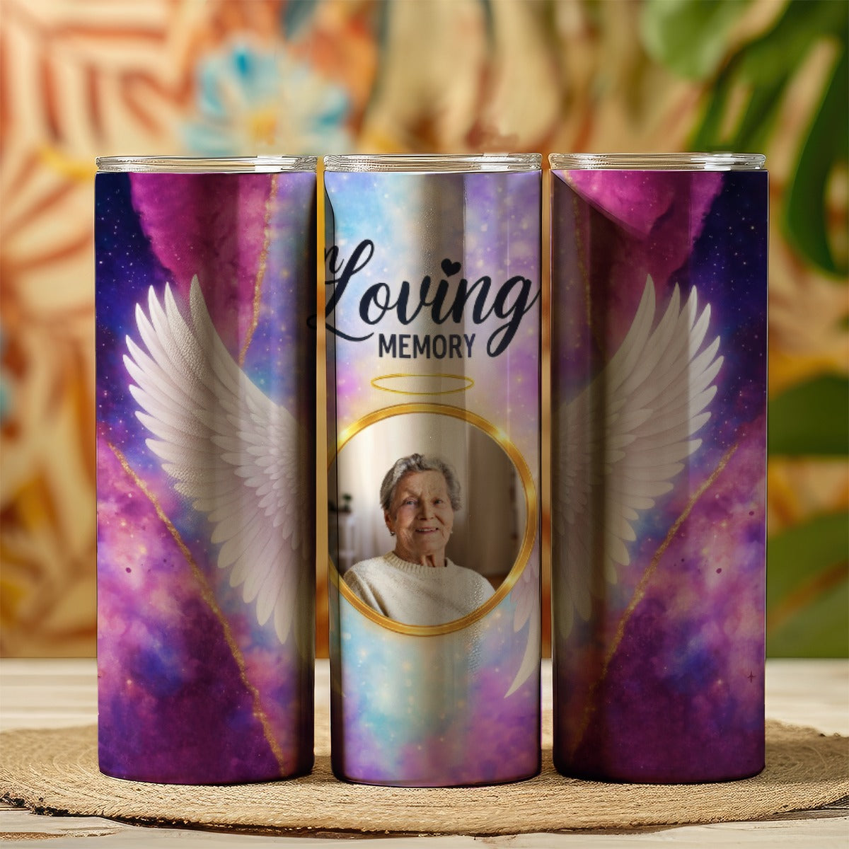 In Loving Memory Angel Wings Skinny Tumbler 20oz