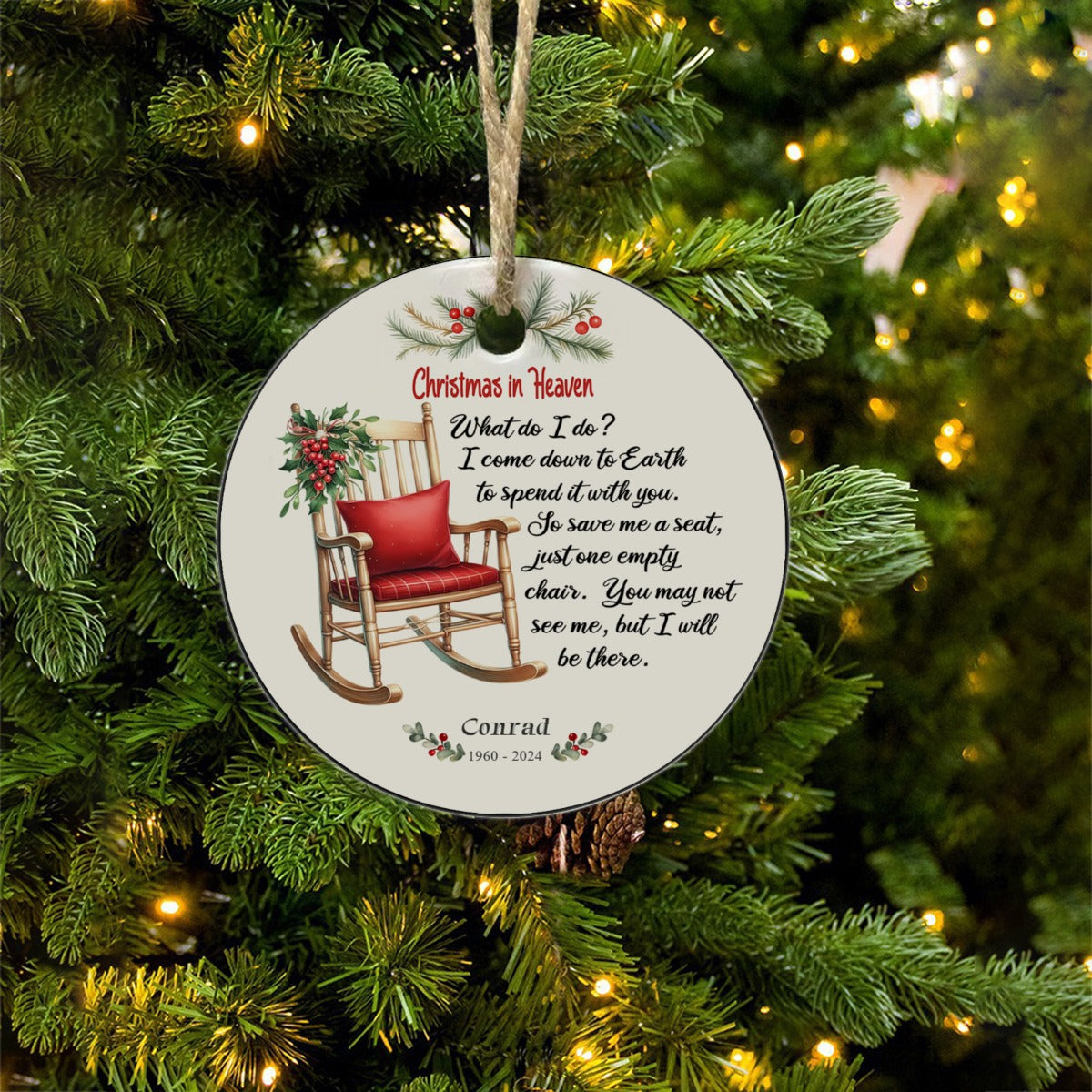 Christmas In Heaven Memorial Ceramic Ornament
