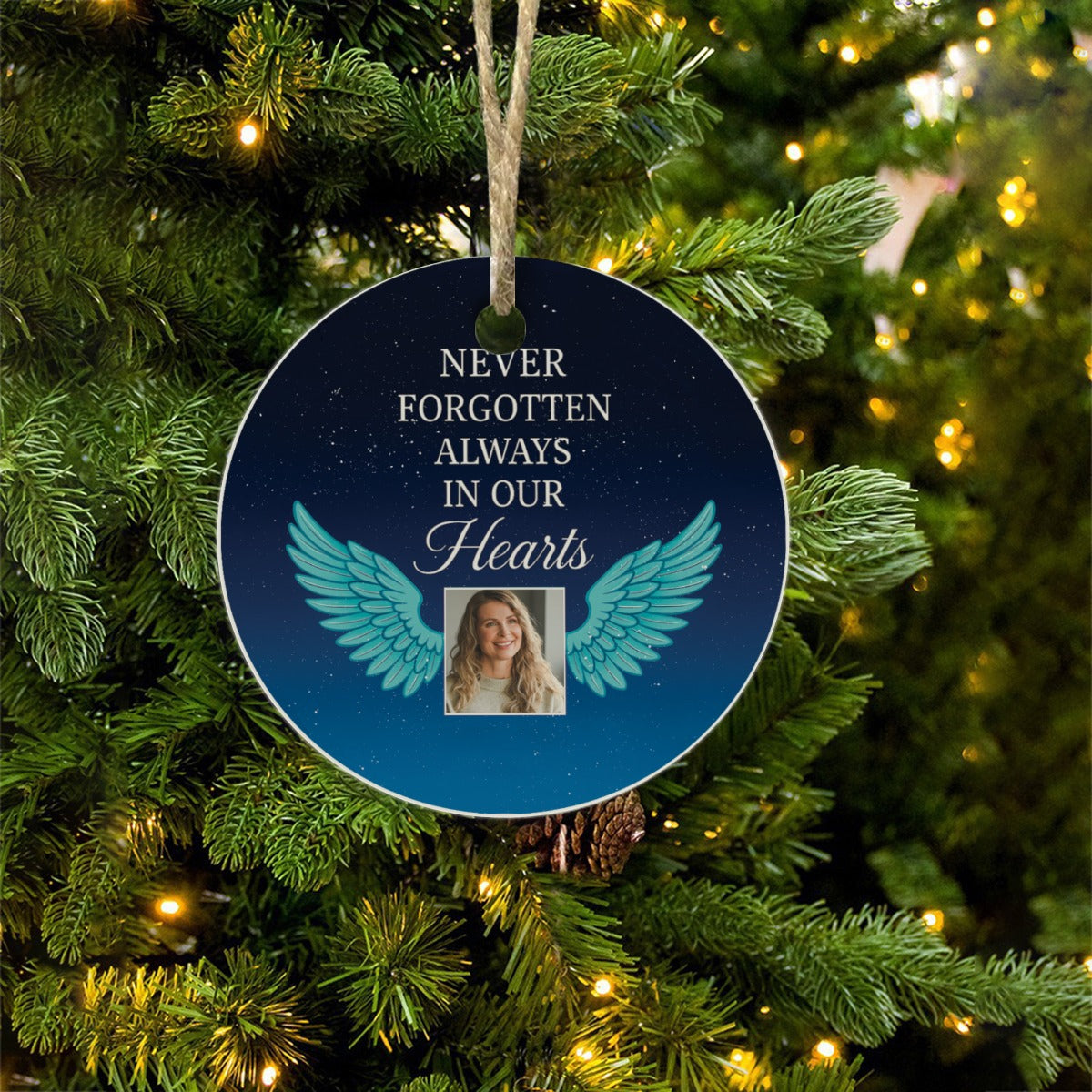 Angel Wings Memorial Ornament, Remembrance Christmas Keepsake for Loved Ones