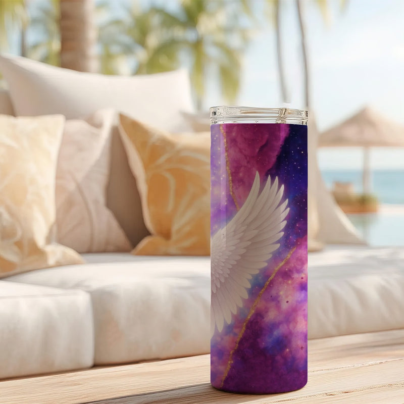 In Loving Memory Angel Wings Skinny Tumbler 20oz