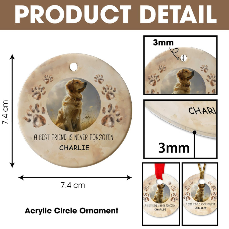 Christmas Pet Memorial ls Best Friend is Never Forgotten Ceramic Ornament