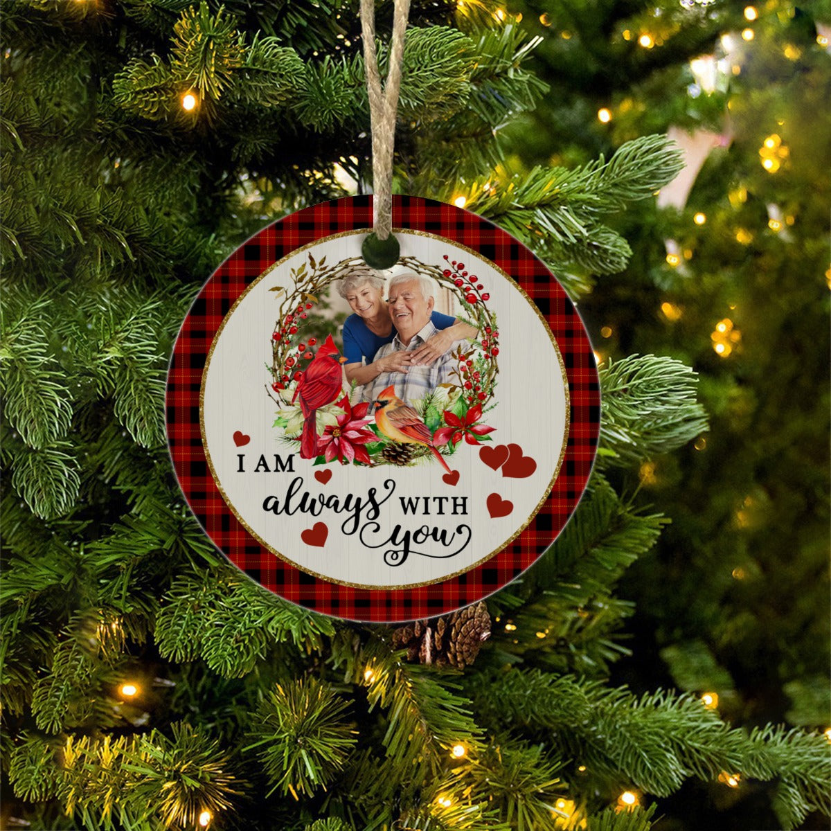 I Am Always With You - Round Christmas Ceramic Ornaments