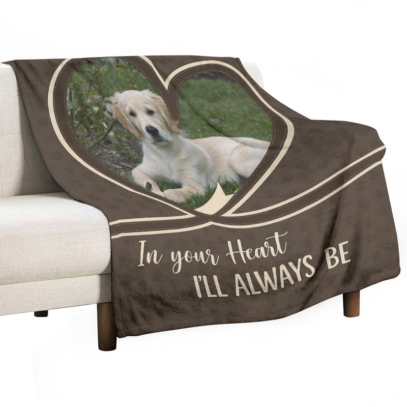 Memorial Pet Loss Snuggle This Blanket And Think Of Me - Personalized Photo Blanket