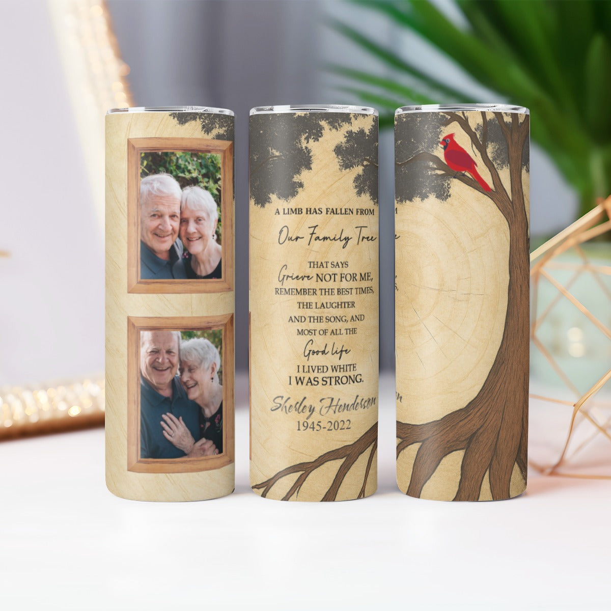 Custom Photo Memorial Gift Skinny Tumbler 20oz
