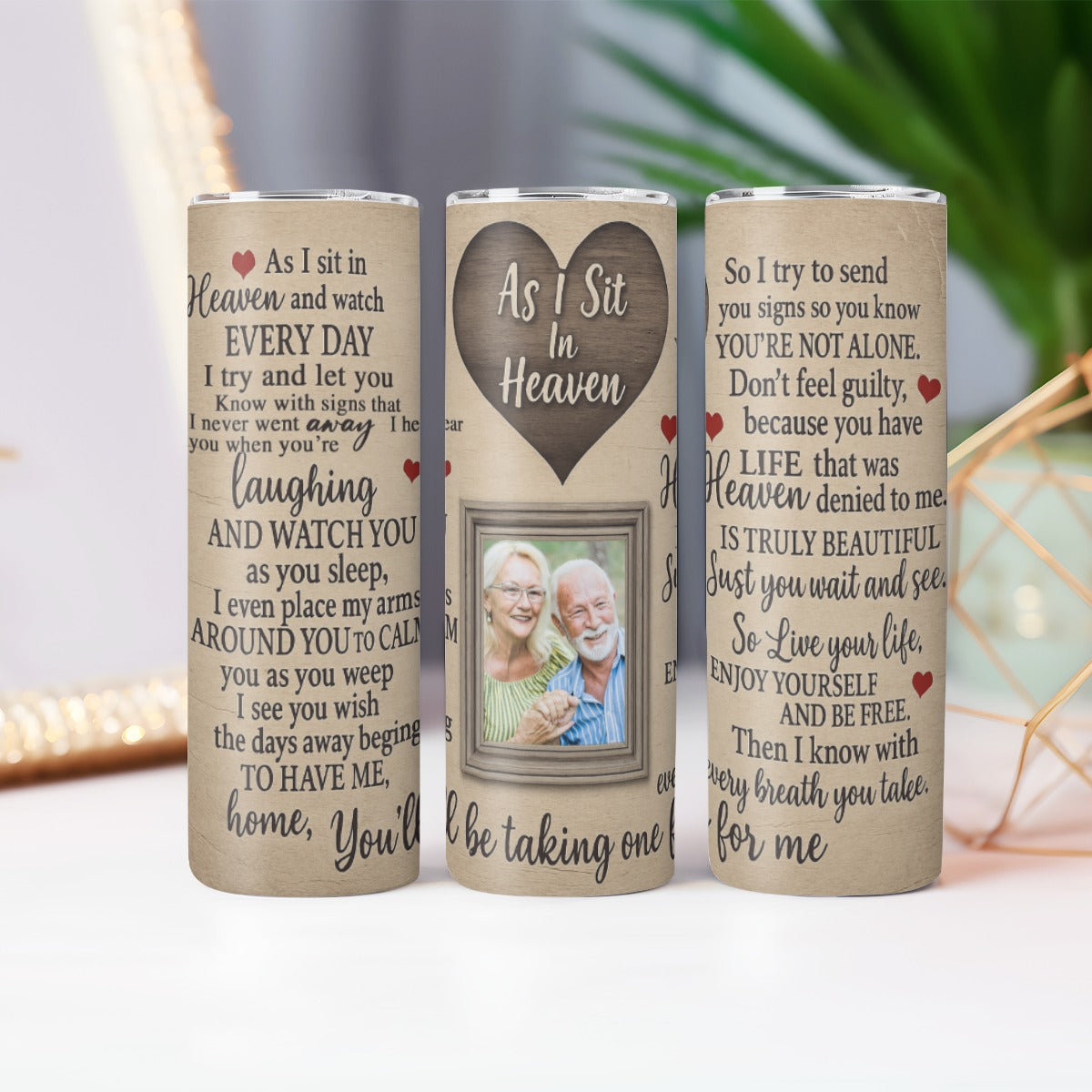 As I Sit In Heaven Memorial Skinny Tumbler 20oz