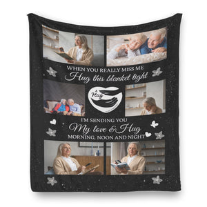 A Hug From Heaven Memorial Gift - Personalized Memory Photo Blanket