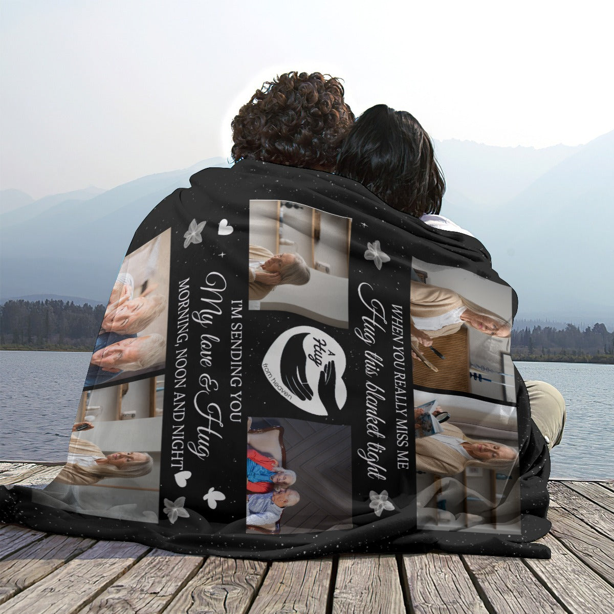 A Hug From Heaven Memorial Gift, Personalized Memorial Dad Blanket