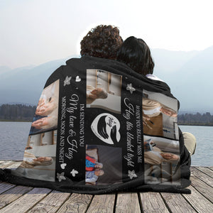 A Hug From Heaven Memorial Gift, Personalized Memorial Dad Blanket