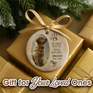 Christmas Pet Memorial No Longer By My Side Forever In My Heart Ceramic Ornament