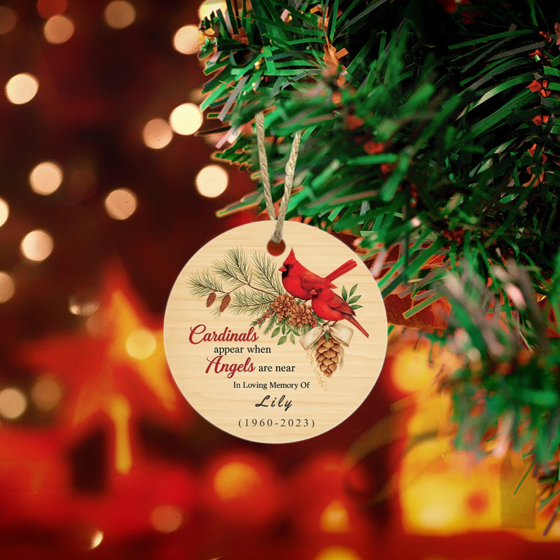 Cardinals Appear When Angels are Near - Personalized Ceramic Ornament