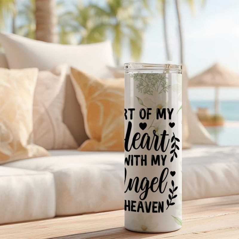 Part Of My Heart Is My Angel Photo Frame Skinny Tumbler 20oz