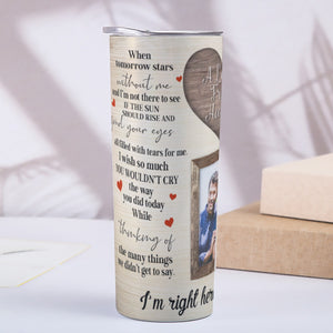 A Letter From Heaven Memorial - Personalized 20 oz Skinny Tumbler With Sliding Lid