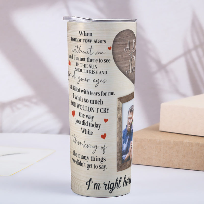 A Letter From Heaven Memorial - Personalized 20 oz Skinny Tumbler With Sliding Lid