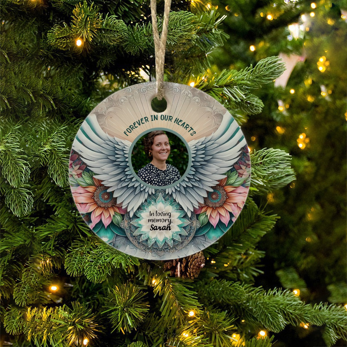 Forever In Our Hearts Memorial Keepsake Ceramic Ornament