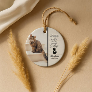 Memorial Cat Add Photo Pet Canadian Ceramic Ornament